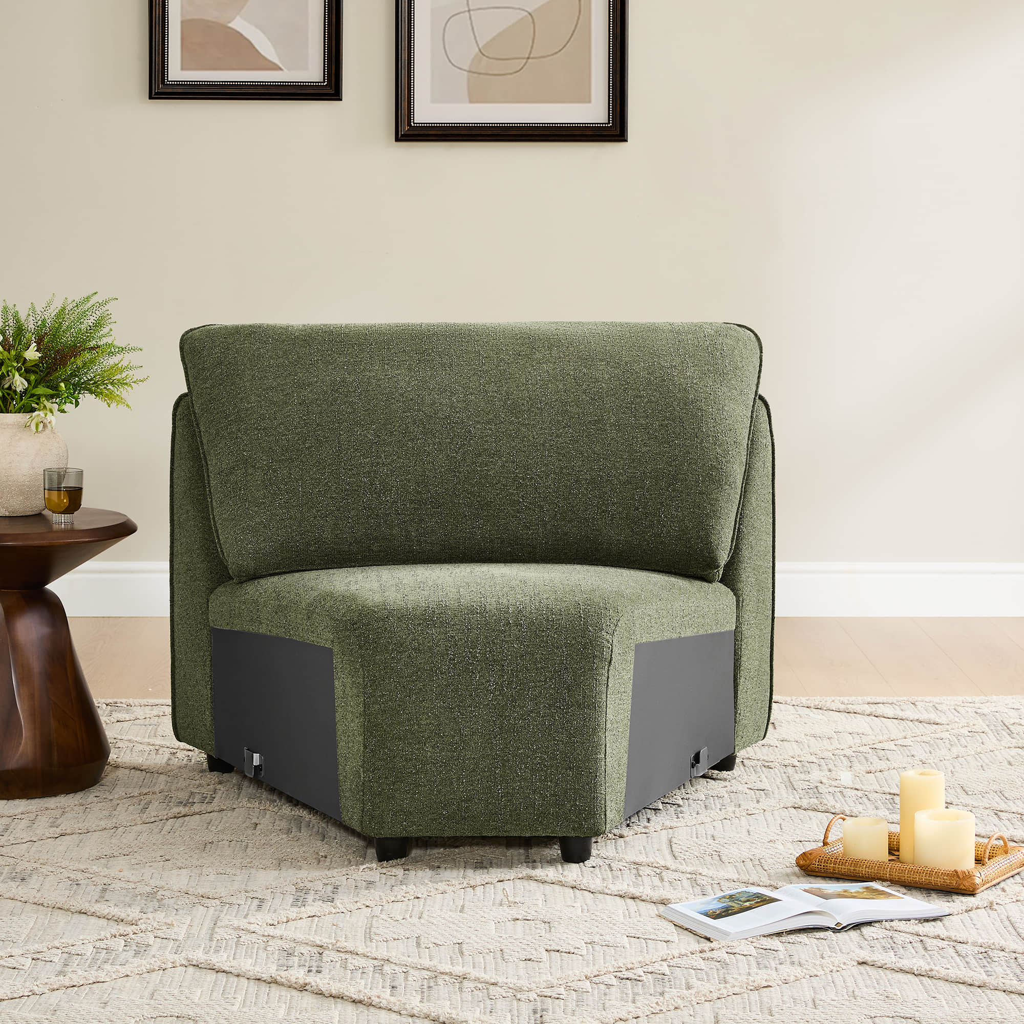 Teleri 4-seat Modular Curved Sofa with Wood Leg - Image 6