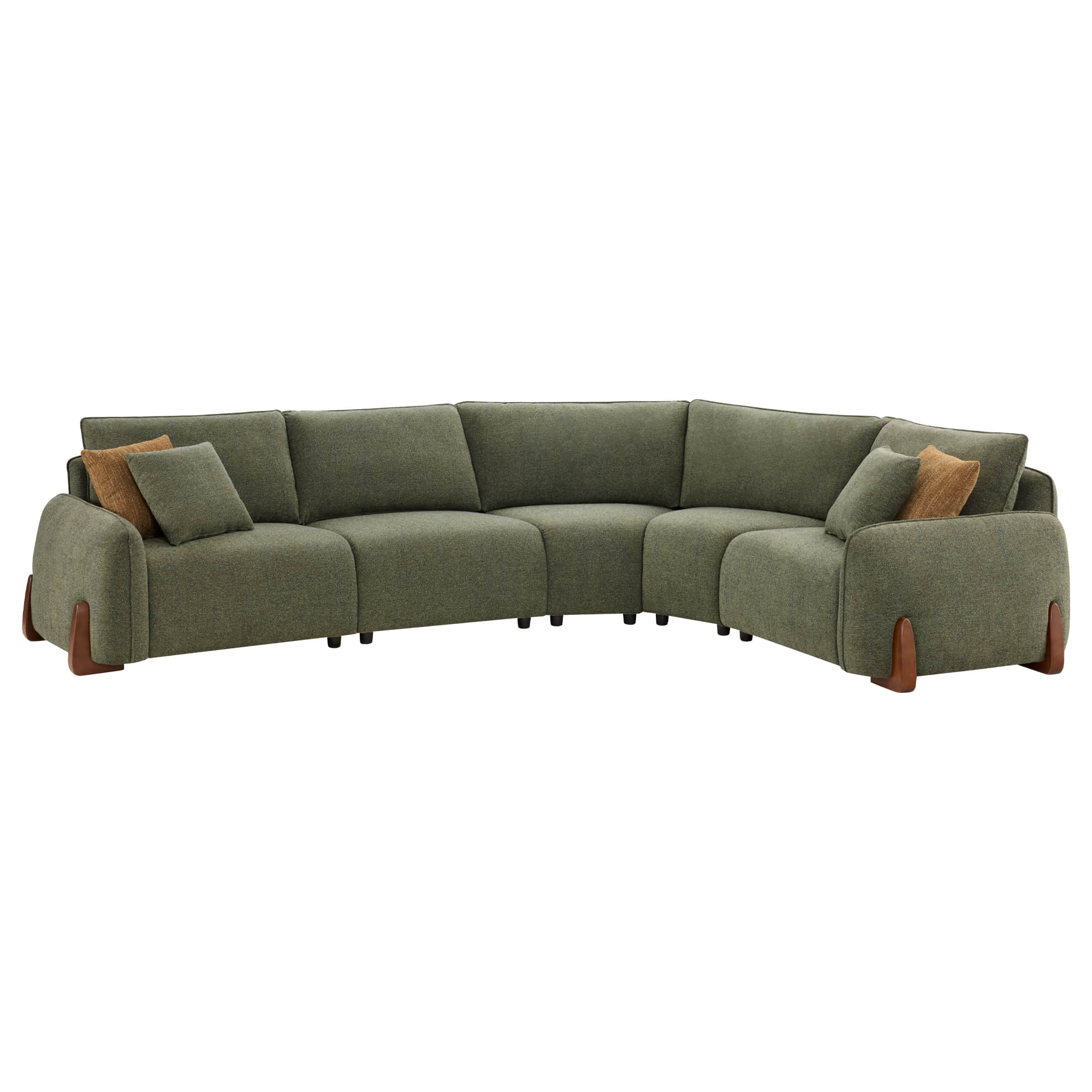 Teleri 5-seat Modular Curved Sofa with Wood Leg - Image 24