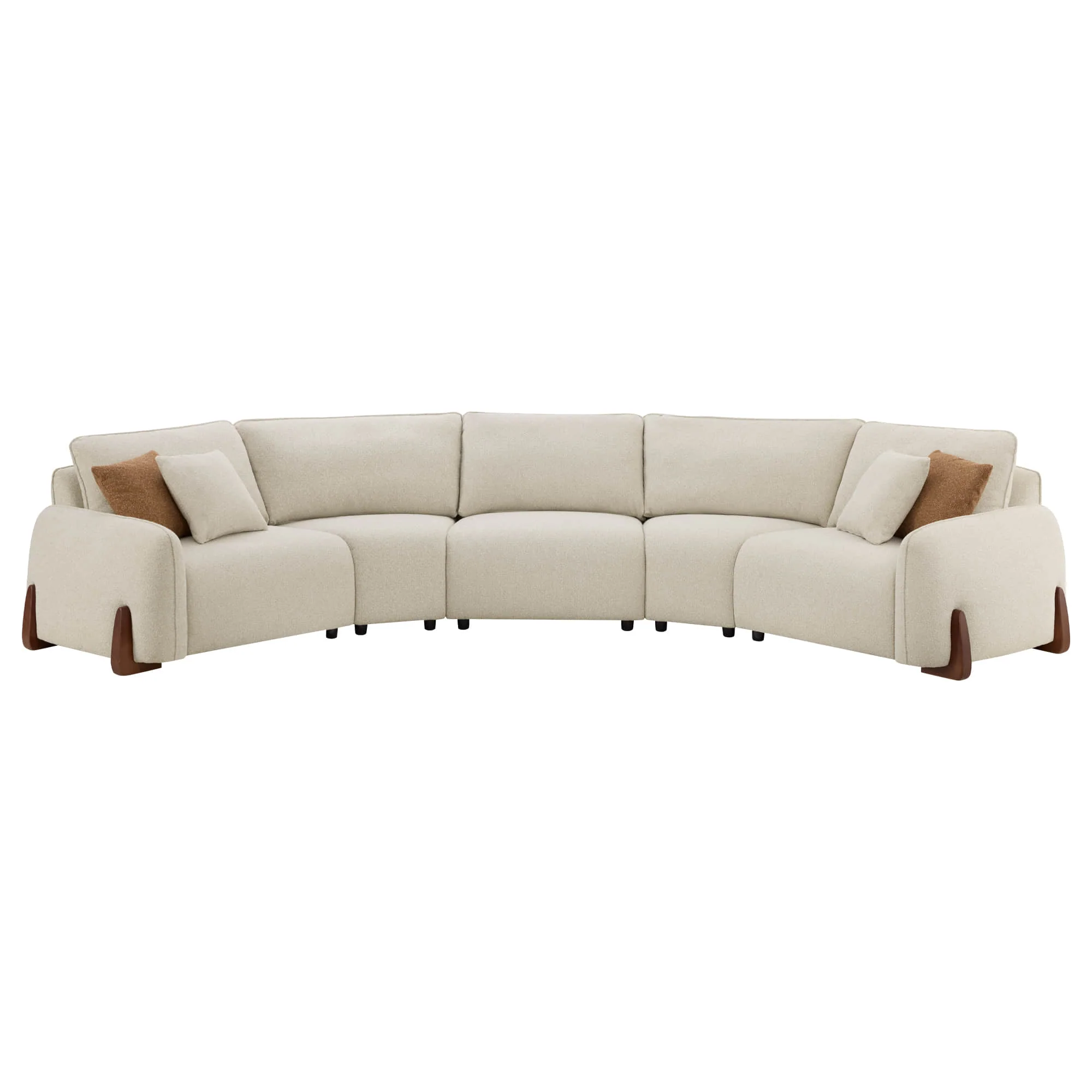 Teleri 5-seat Modular Curved Sofa with Wood Leg - Image 38