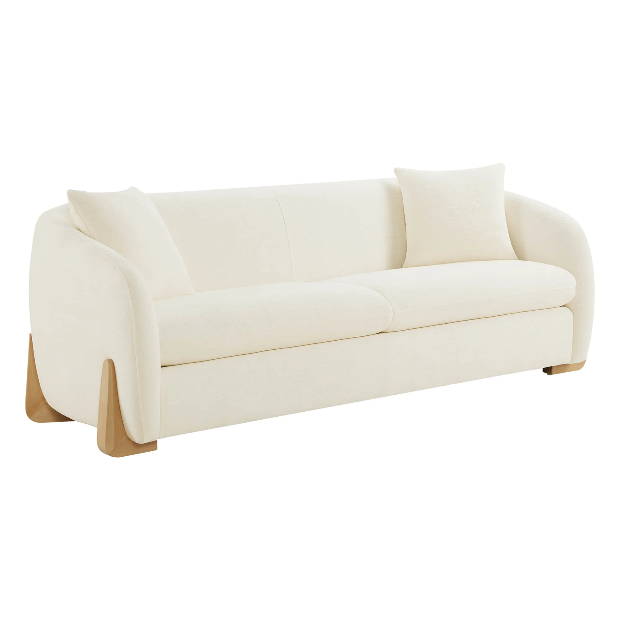 Teleri Modern Curved Chenille Sofa with Solid Birch Wood Legs - Image 13