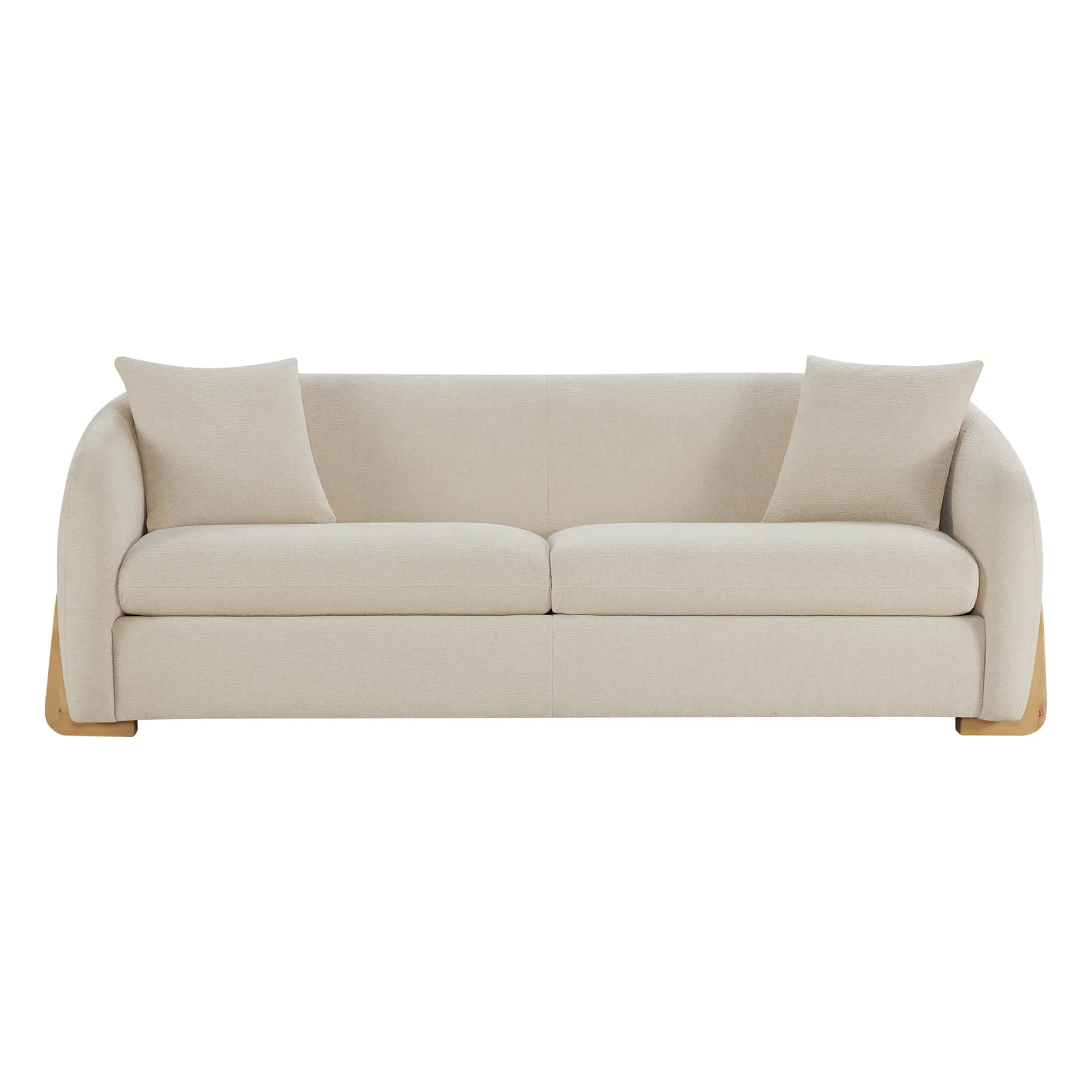 Teleri Modern Curved Chenille Sofa with Solid Birch Wood Legs - Image 18