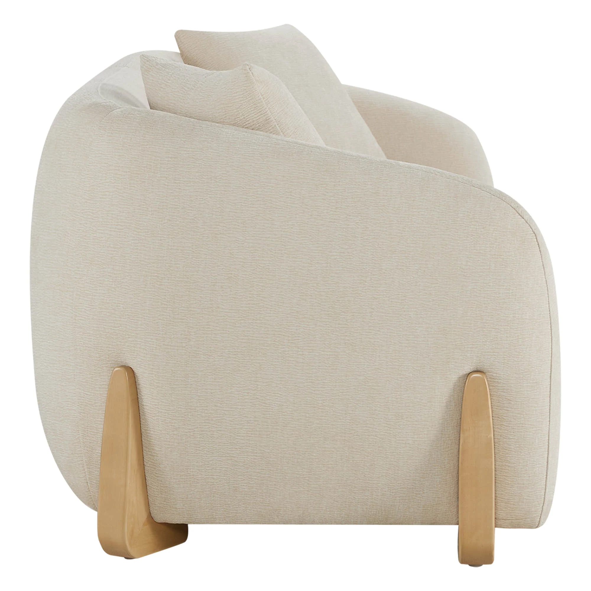 Teleri Modern Curved Chenille Sofa with Solid Birch Wood Legs - Image 22