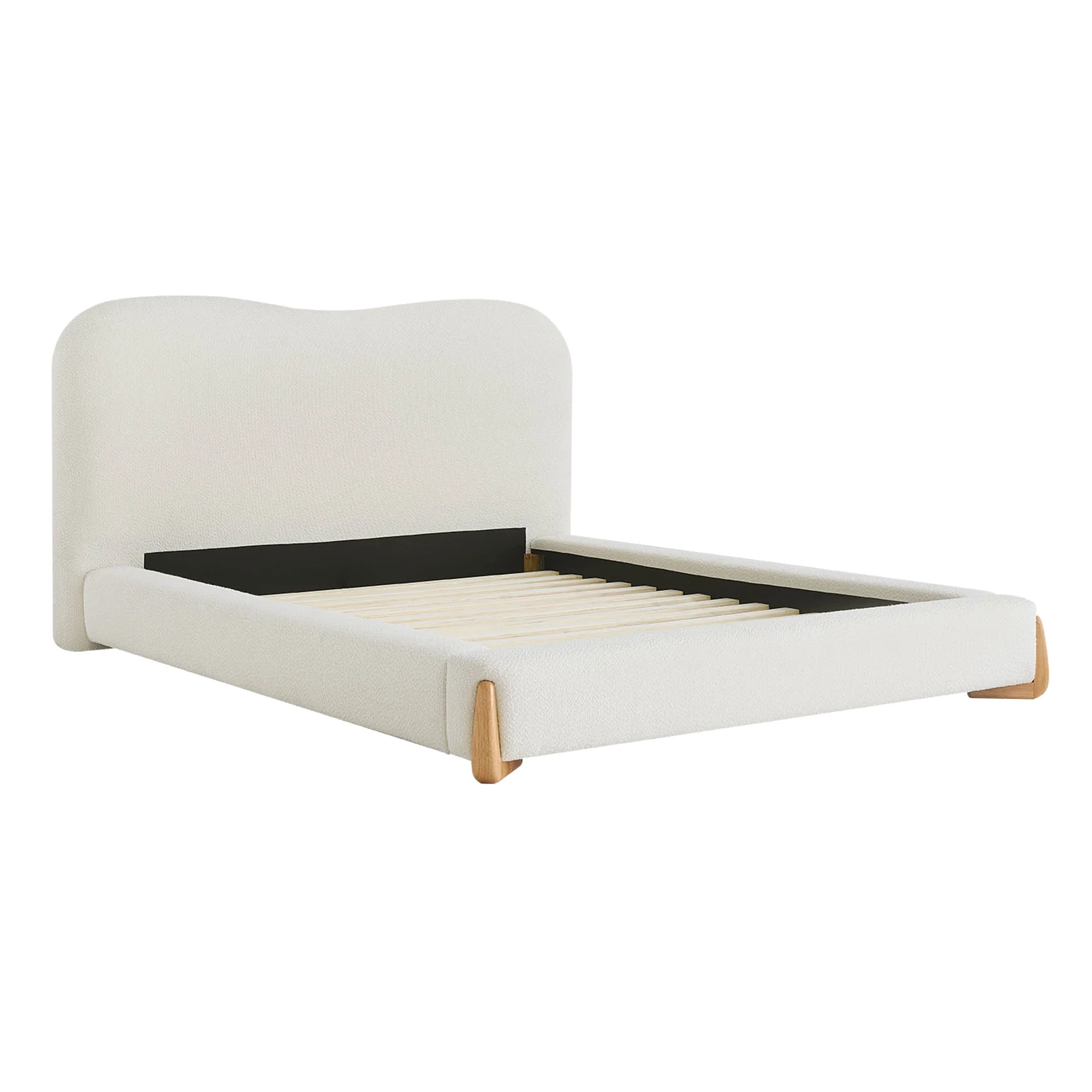 Teleri Modern Platform Bed with Wood Leg - Image 12