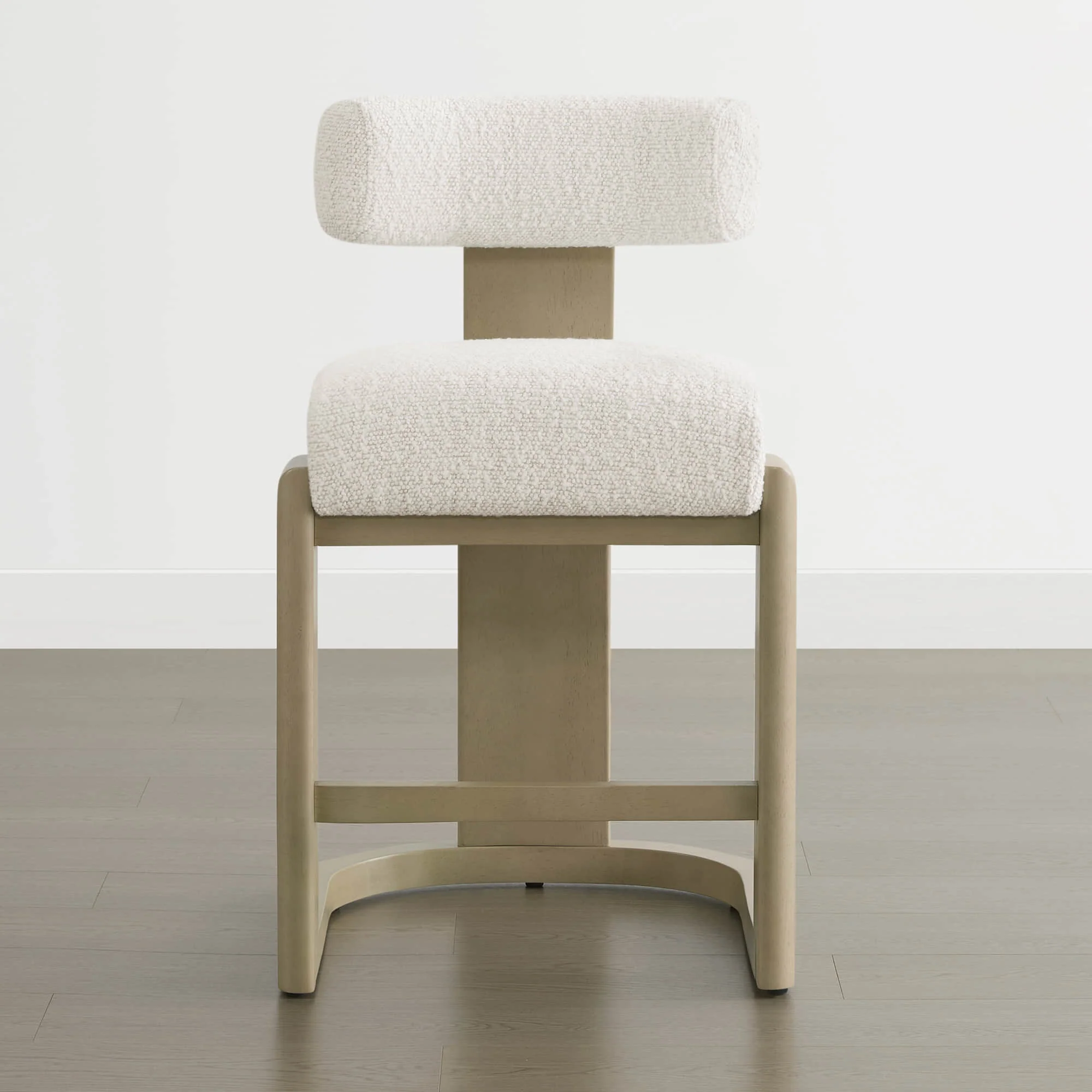 Troy Boucle Counter Stools With Solid Wood - Image 2