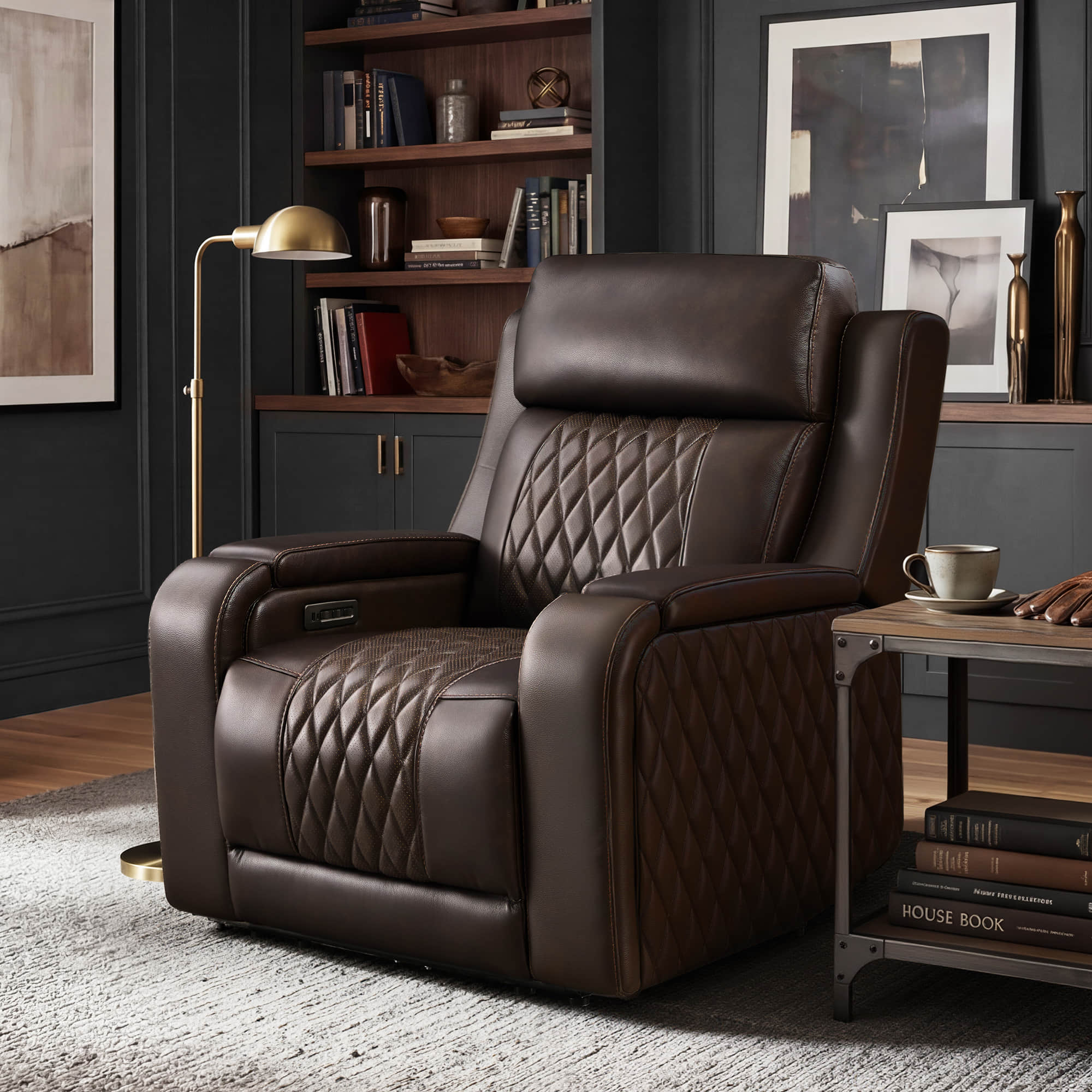 Victor Genuine Leather Power Recliner with Heat & Cooling - Image 44