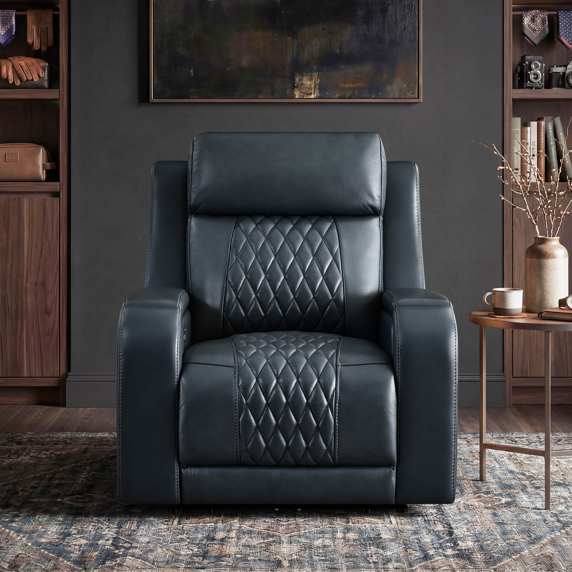 Victor Genuine Leather Power Recliner with Heat & Cooling - Image 51