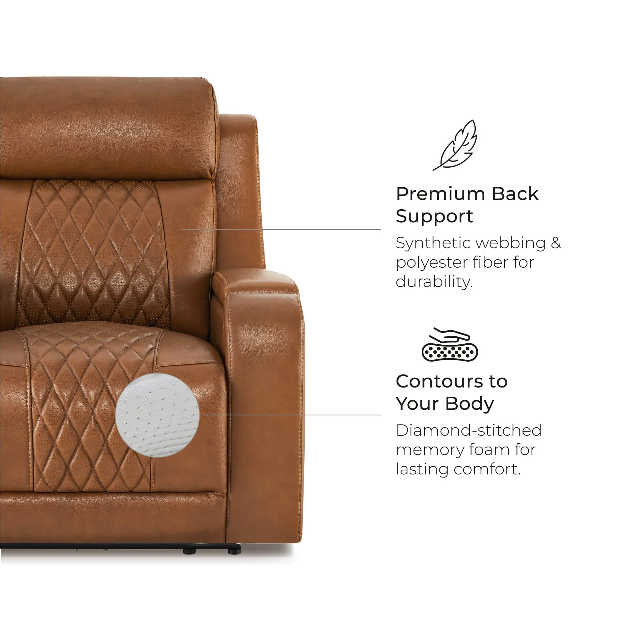 Victor Genuine Leather Power Recliner with Heat & Cooling - Image 53