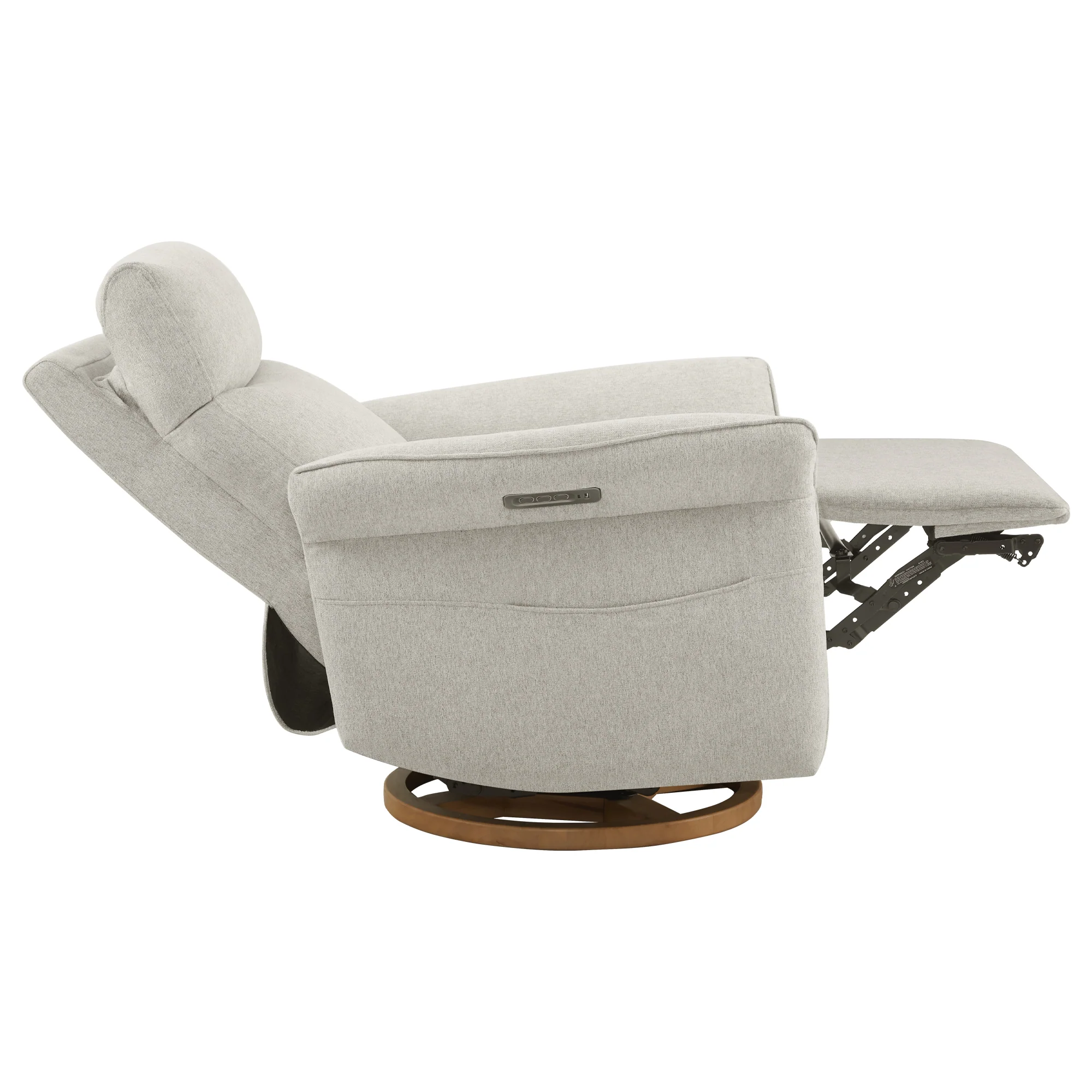 Vinca Modern Power Swivel Glider Recliner with Power Lumbar & Headrest - Image 16