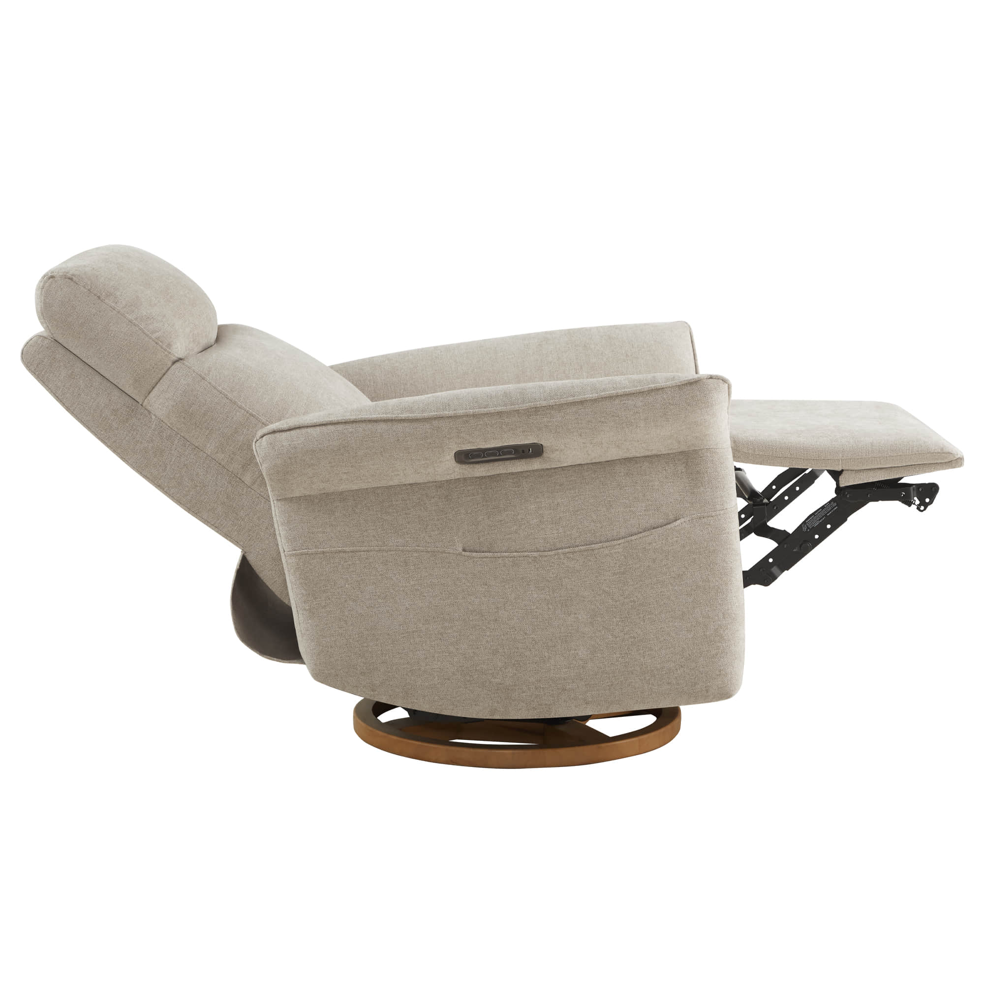 Vinca Modern Power Swivel Glider Recliner with Power Lumbar & Headrest - Image 20