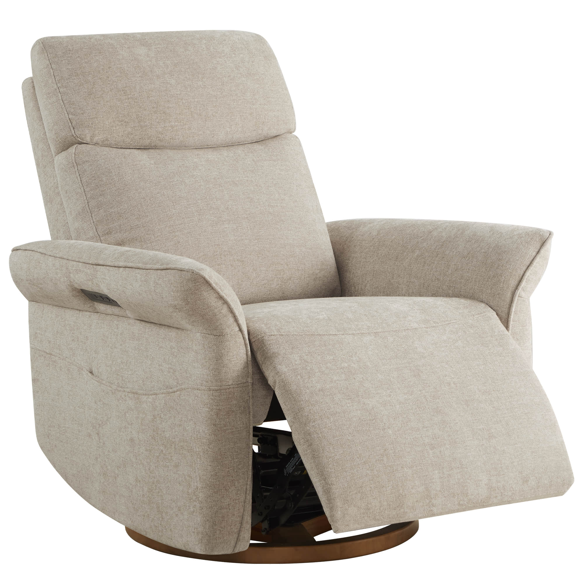 Vinca Modern Power Swivel Glider Recliner with Power Lumbar & Headrest - Image 26