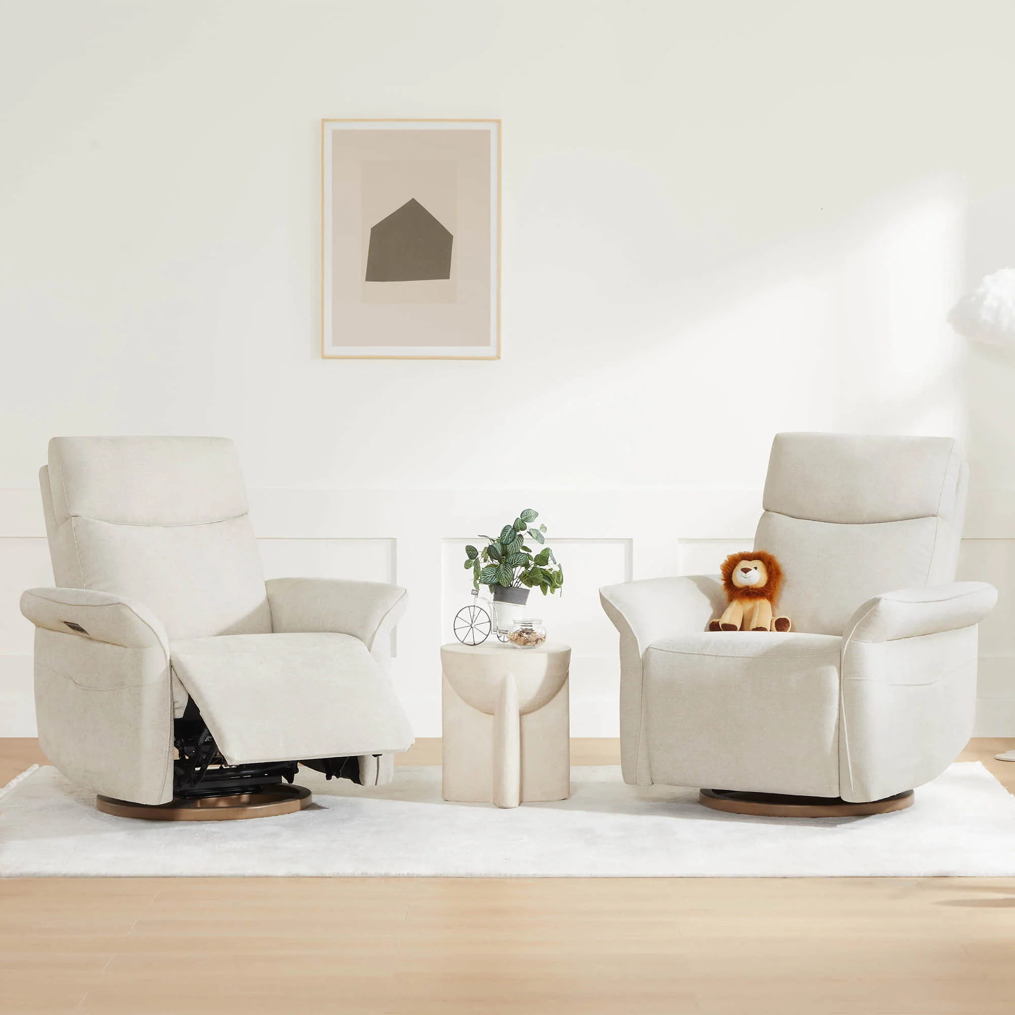 Vinca Modern Power Swivel Glider Recliner with Power Lumbar & Headrest - Image 57
