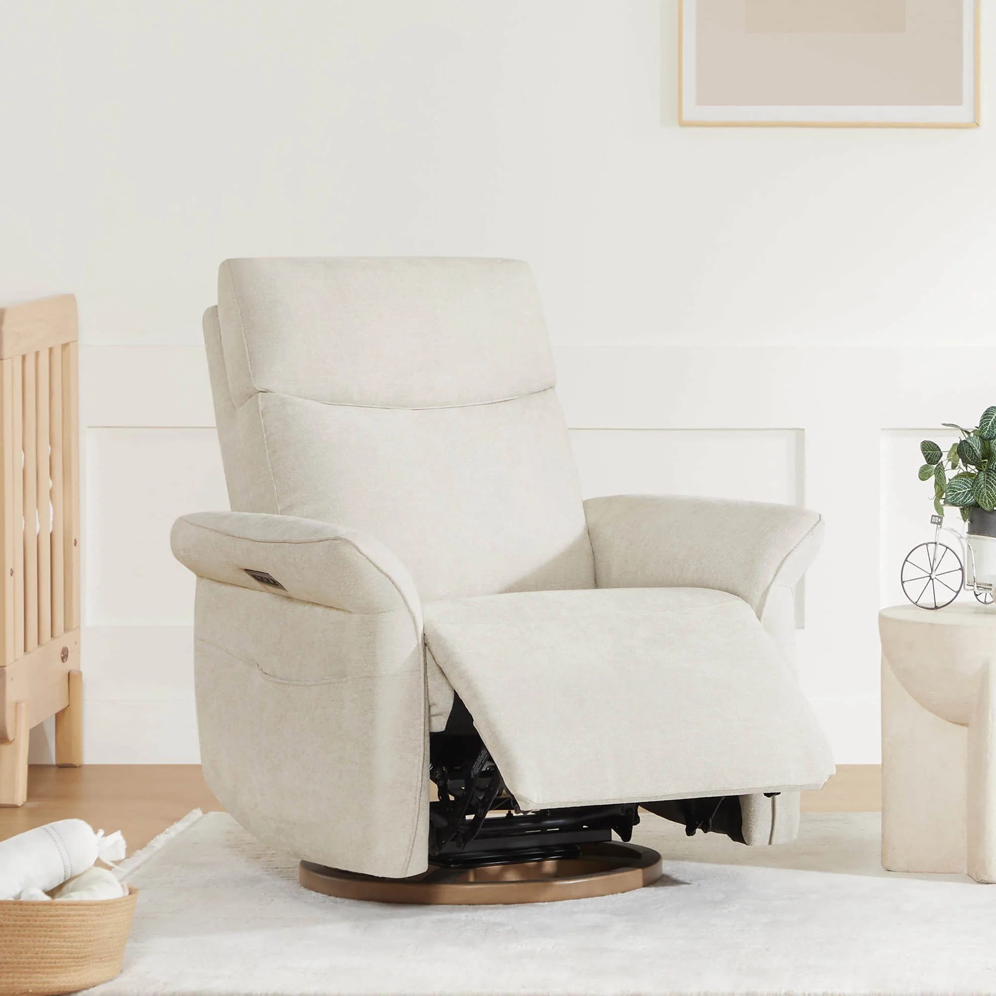 Vinca Modern Power Swivel Glider Recliner with Power Lumbar & Headrest - Image 58