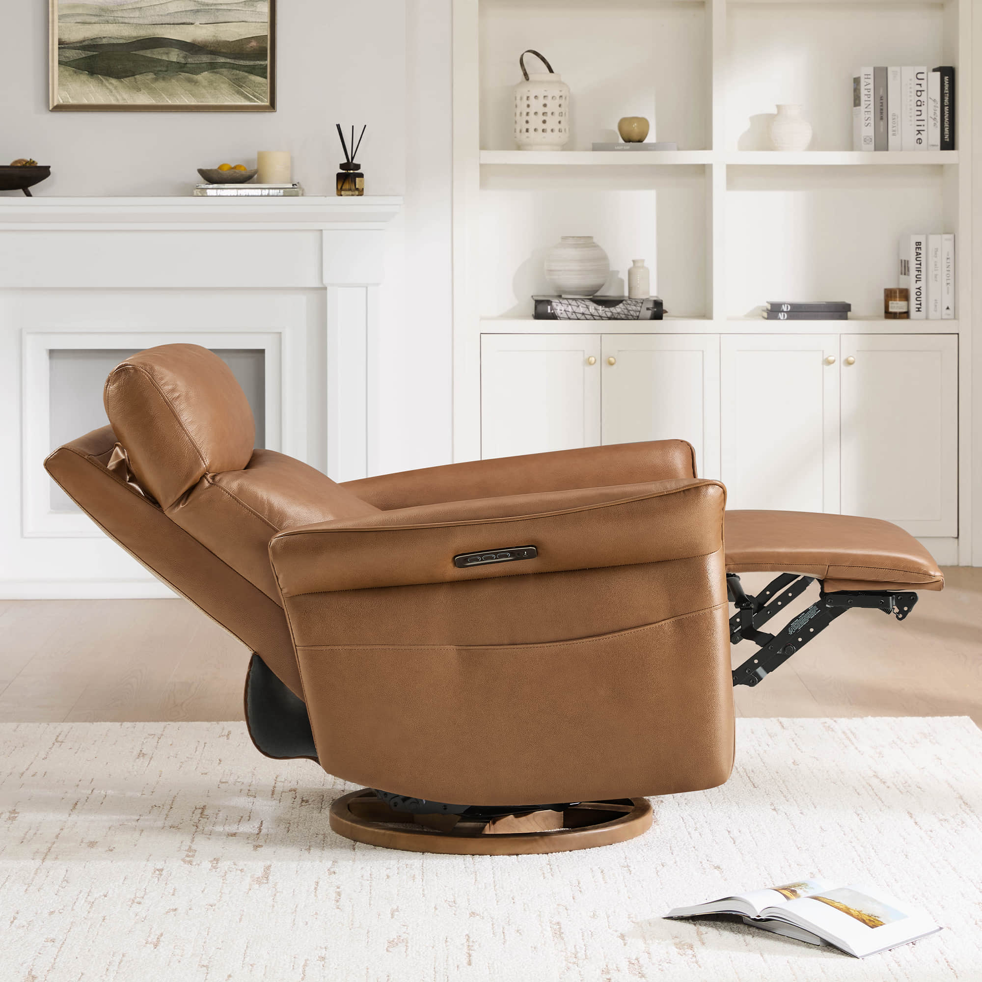 Vinca Power Swivel Nursery Glider Recliner with Power Lumbar & Headrest - Image 96