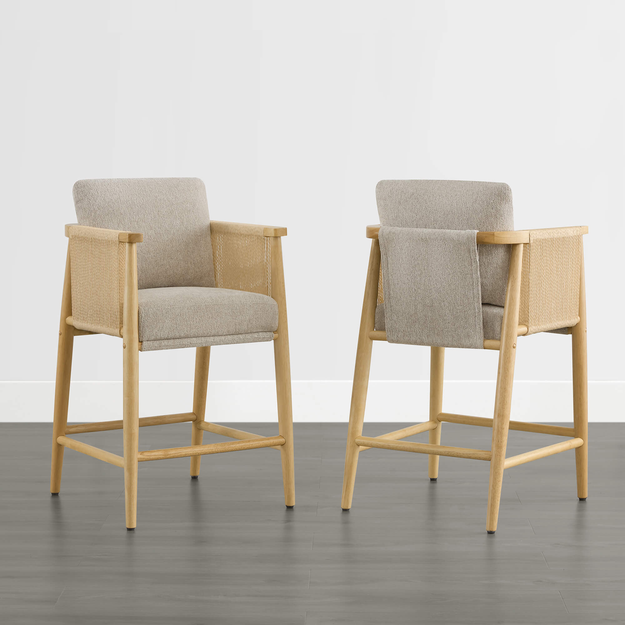 Willie Modern Rope Counter Stools (Set of 2） - Image 8