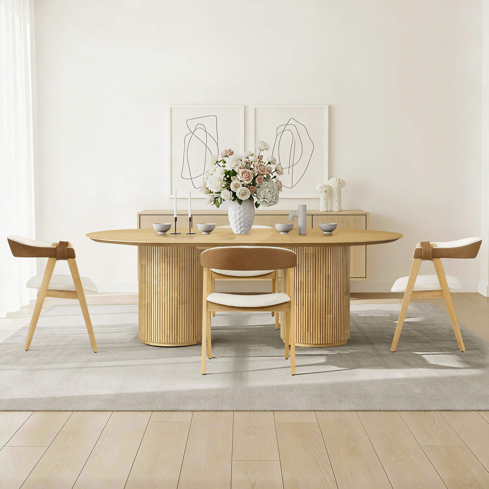 Winfred Mid-century Modern Chenille Dining Chair(Set of 2) - Image 3