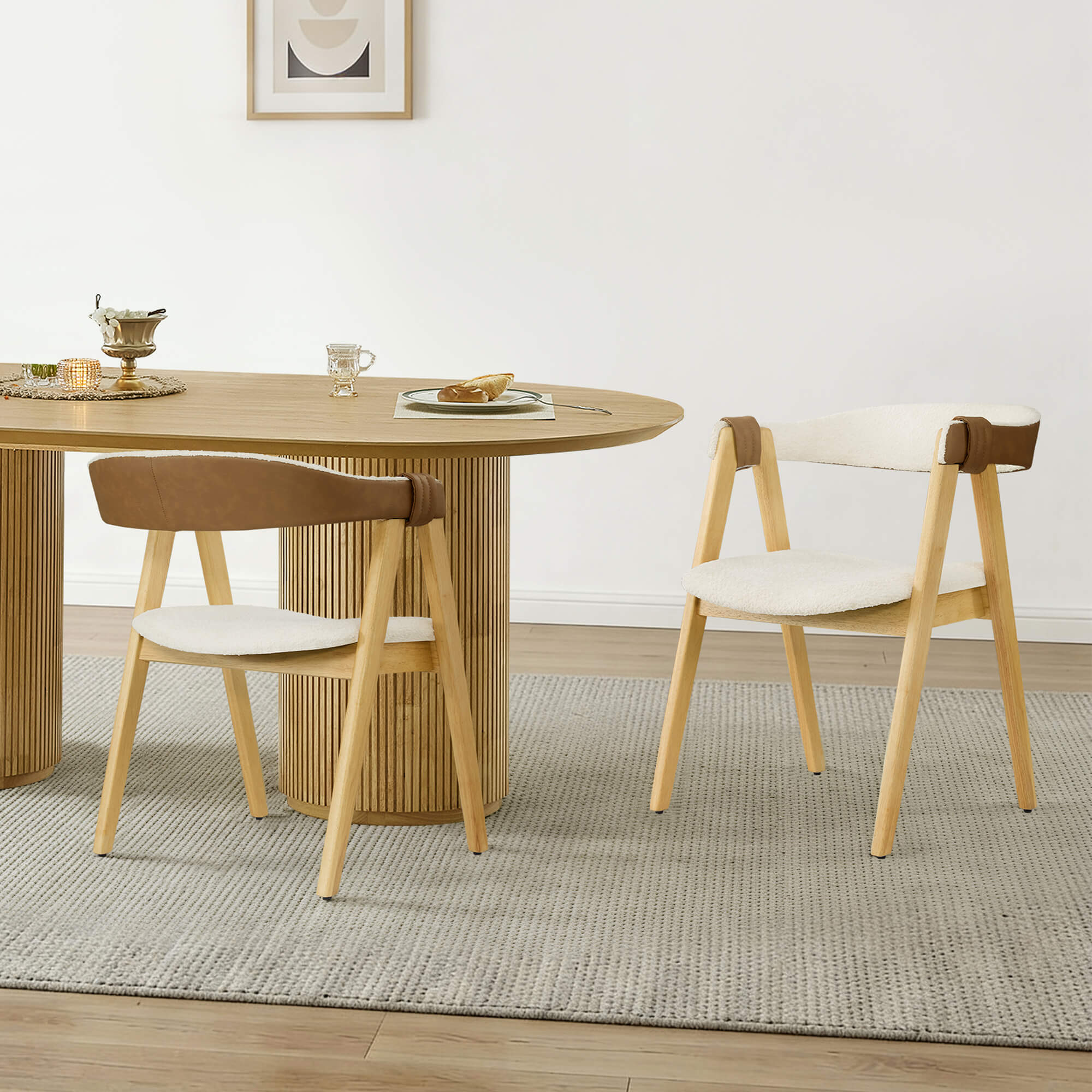 Winfred Mid-century Modern Chenille Dining Chair(Set of 2) - Image 4