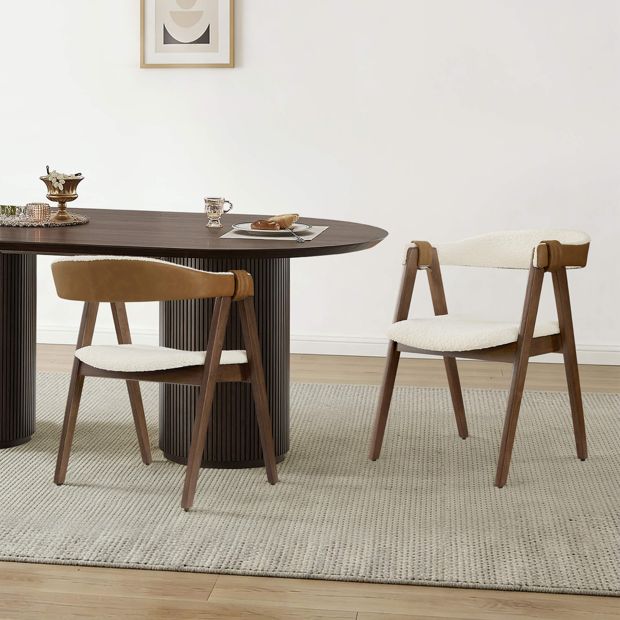 Winfred Mid-century Modern Chenille Dining Chair(Set of 2) - Image 6