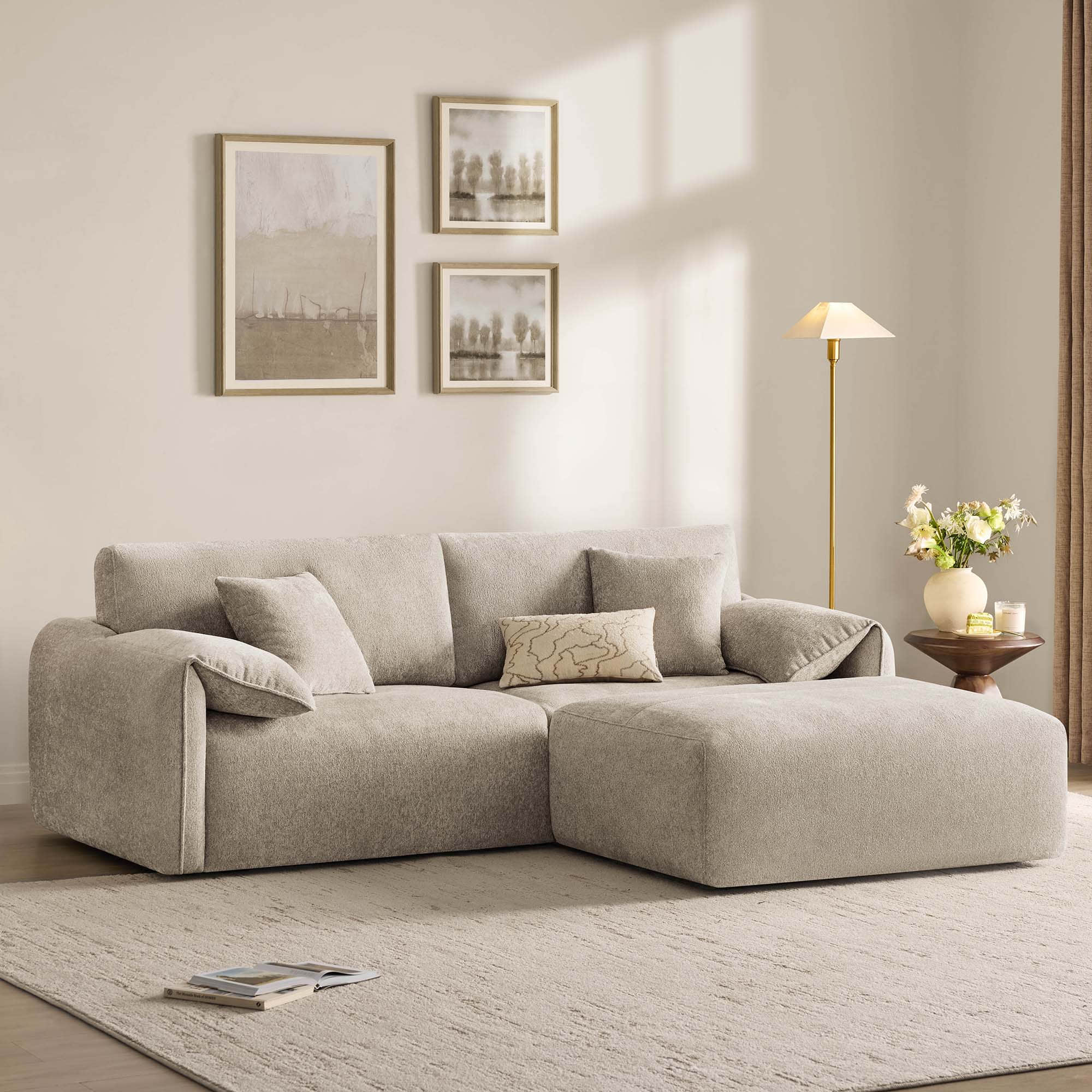 Winsley Feather Filled 3-Seat Sofa with Ottoman, Configurable Pit Sectional - Image 2