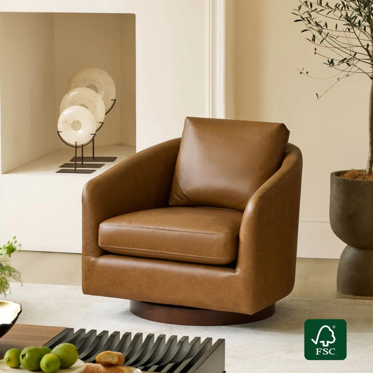 Wren Modern Swivel Accent Chair with Back Cushion - Image 40