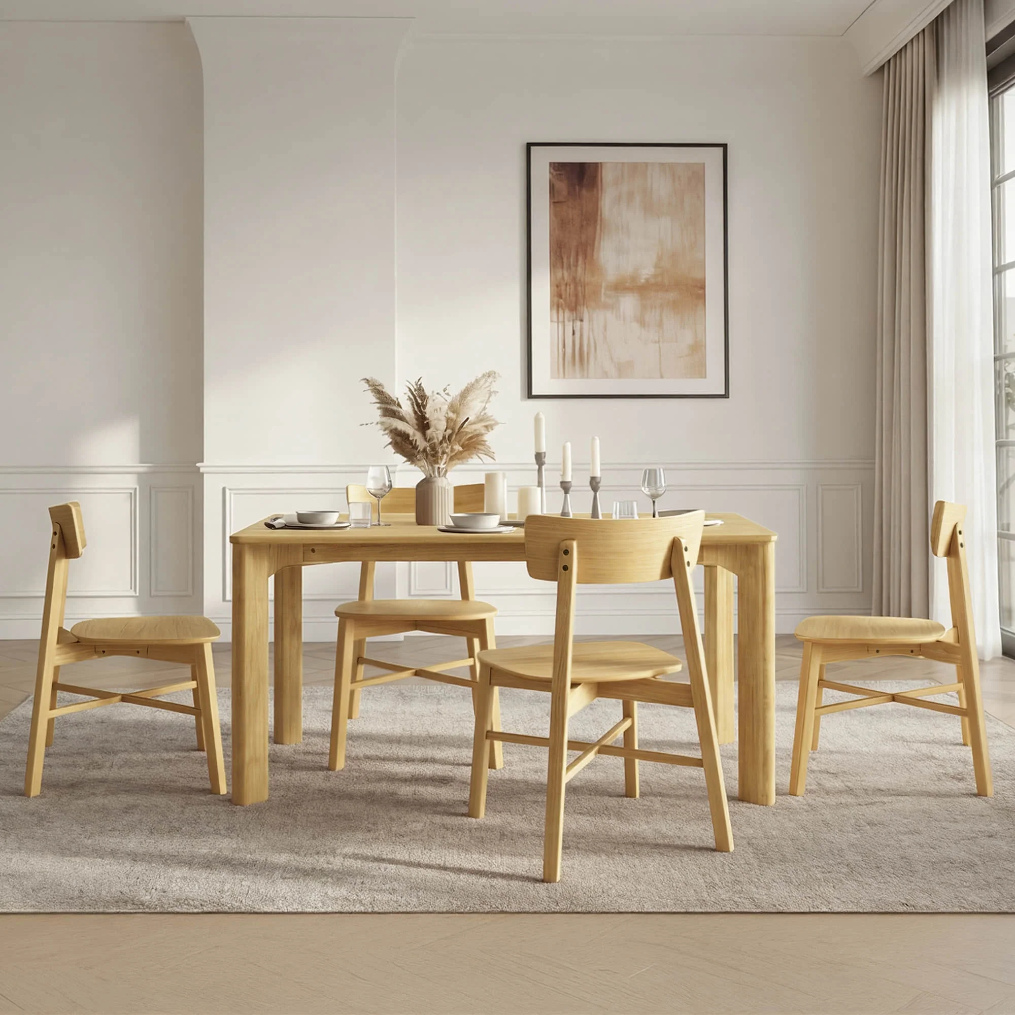 Wyatt Minimalist Wood Dining Chair - Image 25