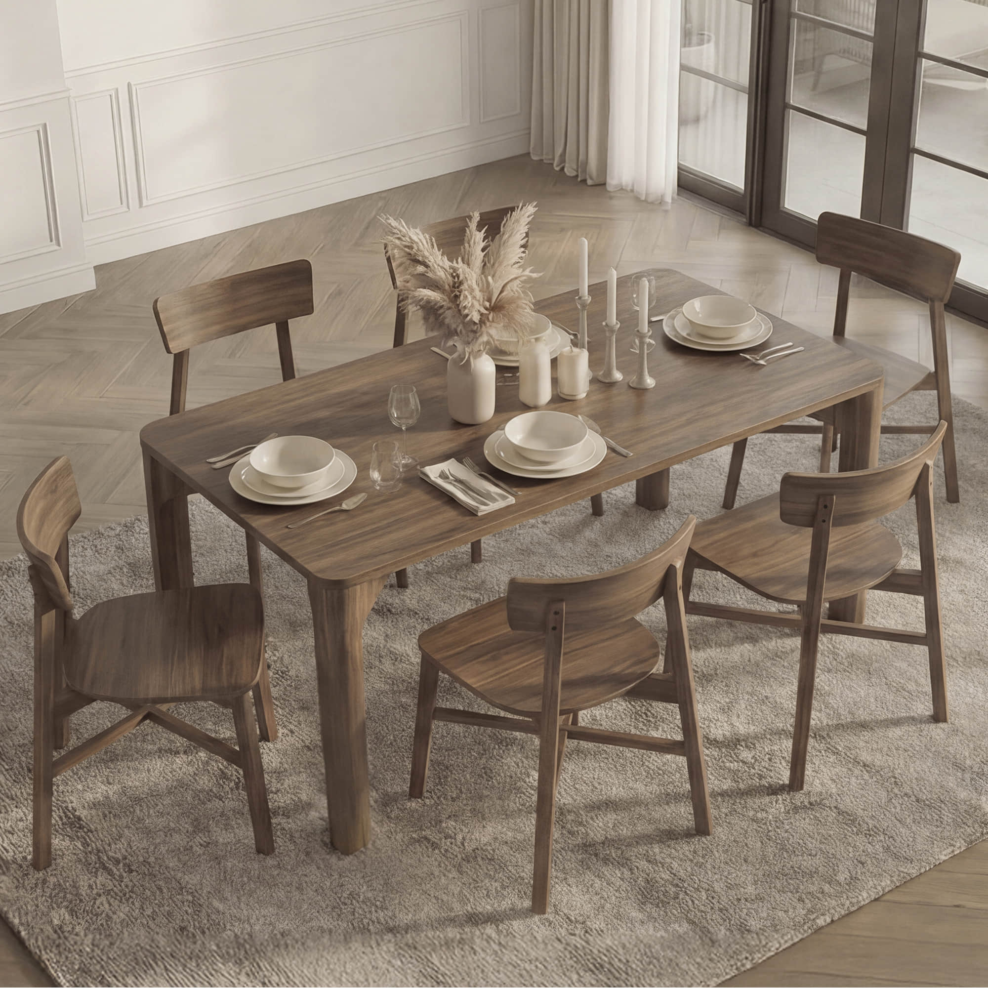 Wyatt Minimalist Wood Dining Chair - Image 5