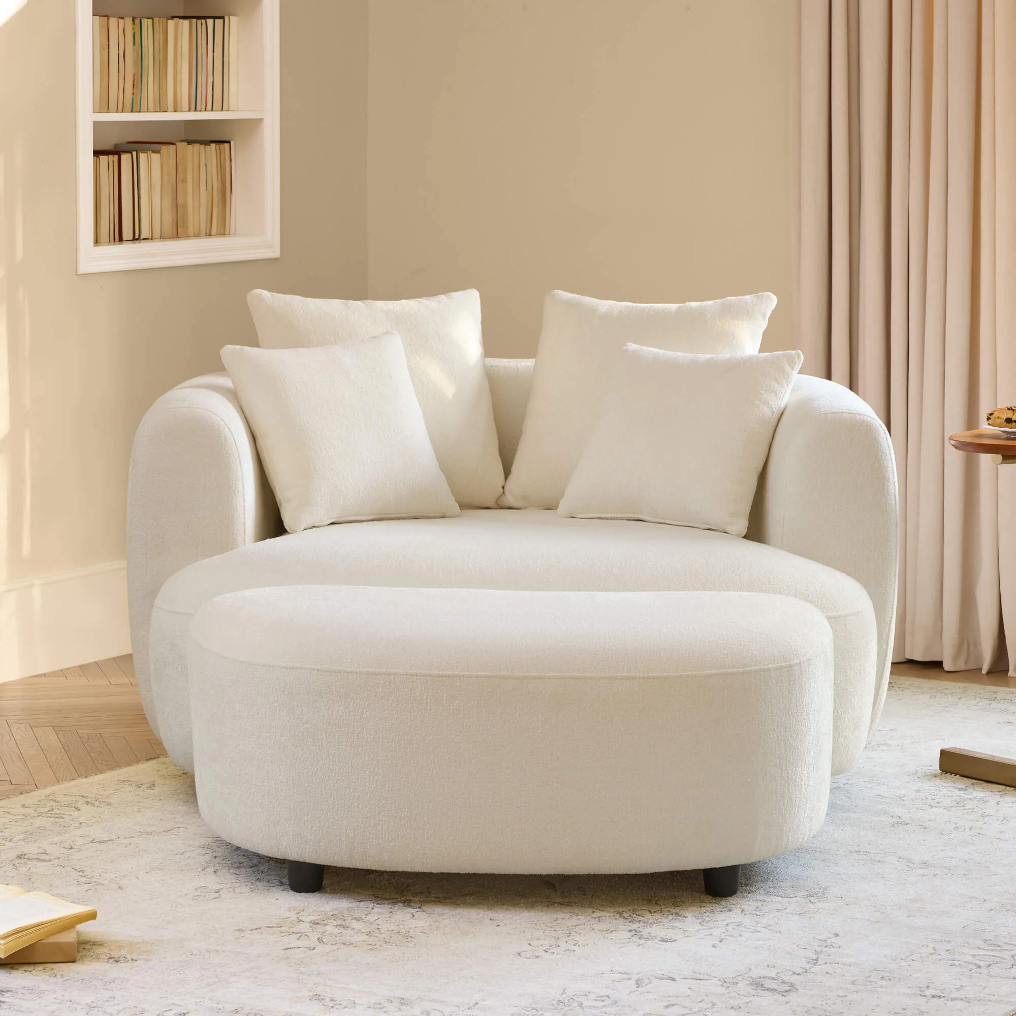 Zenith Round Soft-Touch Swivel 1.5 Seater Armchair - Image 3